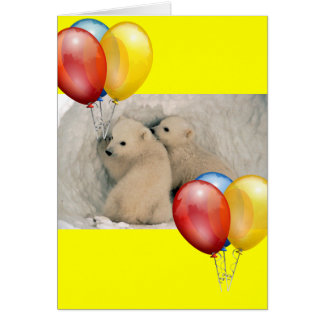 CARTÃO BARRAS POLARES DE BEBÊ GÊMEO