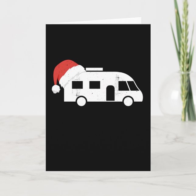 Cartão Barrete de Natal de Motorhome | Presente de Natal (Frente)
