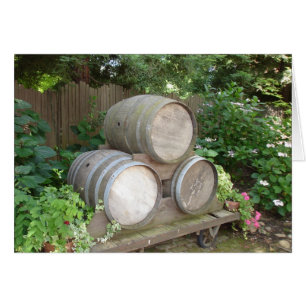 Cartão Barris de Vinho e Vinho