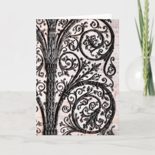 Cartão Barroco Vintage Arquitetura Decorativa Ironização