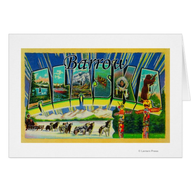 Cartão Barrow, AlaskaLarge - Letra ScenesBarrow, AK (Frente Horizontal)
