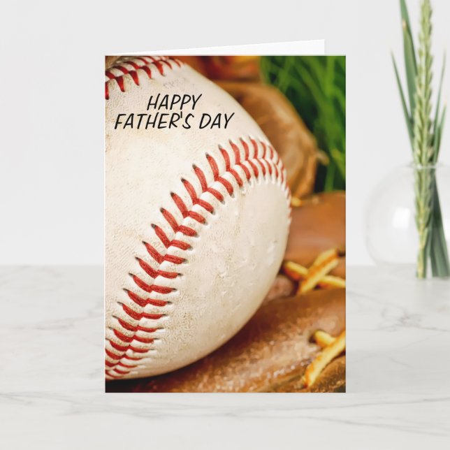 Cartão Baseball com Dia de os pais Feliz de Luva (Frente)