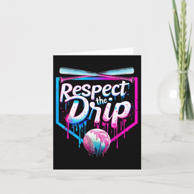 Cartão Baseball Drip Para Rapazes Sorvete Drip Respeito (Frente)