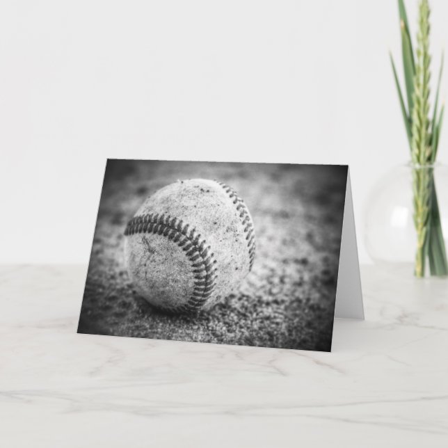 Cartão Baseball em preto e branco (Frente)