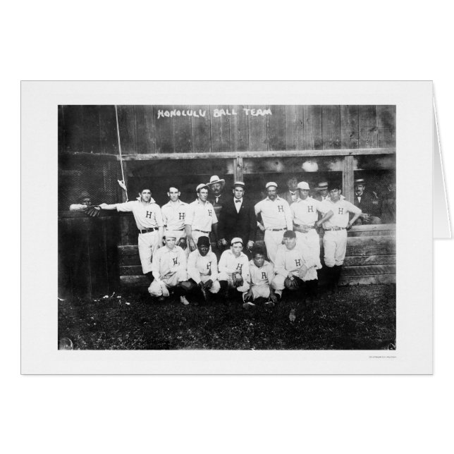 Cartão Baseball Honolulu Hawaii 1910 (Frente Horizontal)