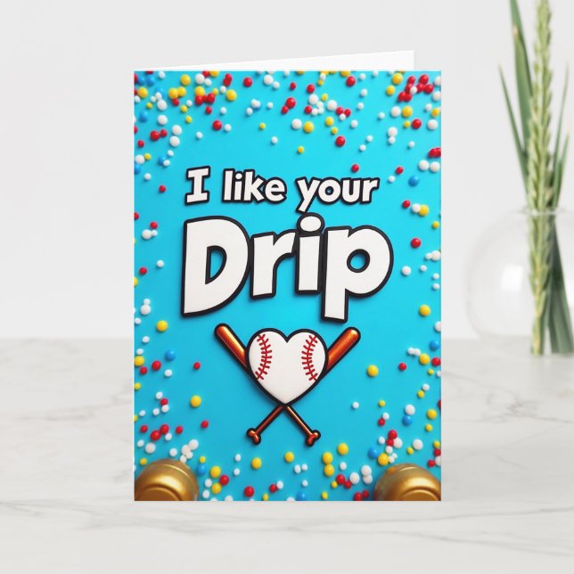 Cartão Baseball Love Drip Card (Frente)