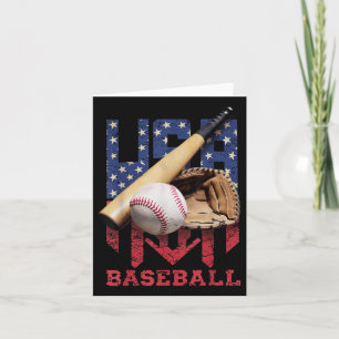 Cartão Baseball Patriótico Em 4 De Julho Homens Nos Eua F