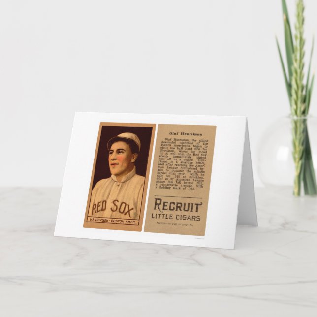 Cartão Baseball Red Sox de Olaf Henriksen 1912 (Frente)
