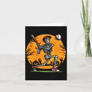 Cartão Baseball Skeleton Halloween Boys Spooky Baseball P
