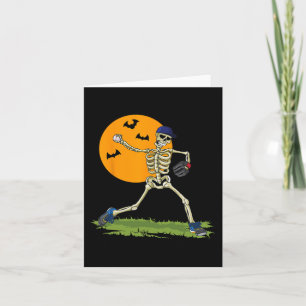 Cartão Baseball Skeleton Halloween Men Meninos Baseball H