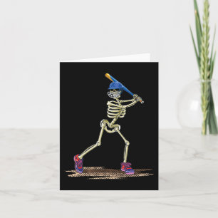 Cartão Baseball Skeleton Halloween Men Meninos Baseball H