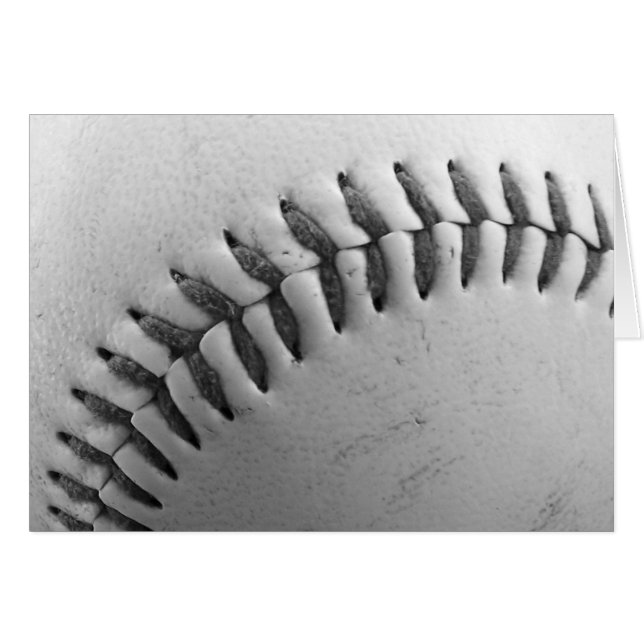 Cartão BASEBALL Stitches (preto e branco) (Frente Horizontal)