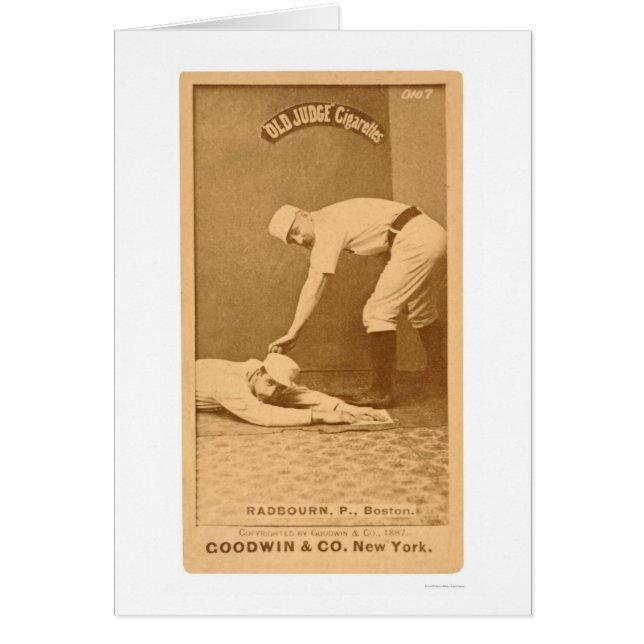 Cartão Basebol 1887 de Hoss Radbourn (Frente)