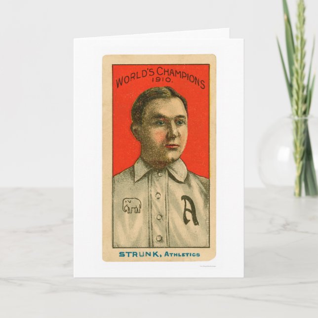 Cartão Basebol 1910 dos Amos Strunk (Frente)