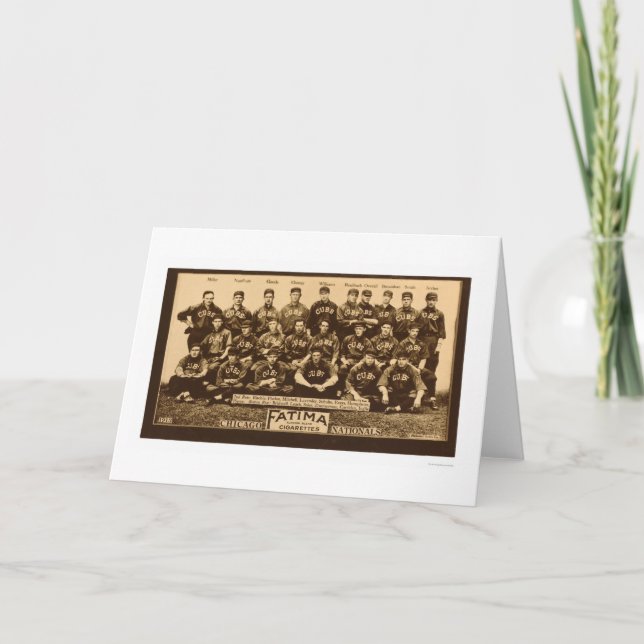 Cartão Basebol 1913 dos Chicago Cubs (Frente)