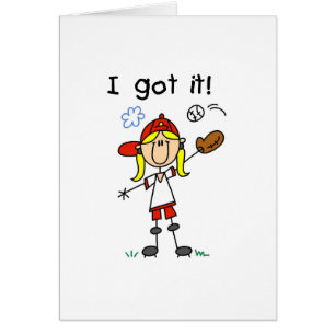 Cartão Basebol das meninas eu obtive-o