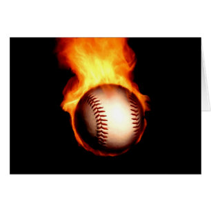 Cartão Basebol flamejante
