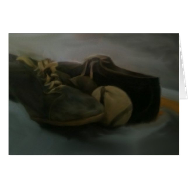 Cartão Basebol & torta de Apple (Frente Horizontal)