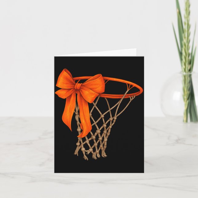 Cartão Basketball Hoop With Bow Cute Basketball Aesthetic (Frente)