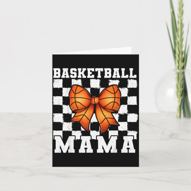 Cartão Basketball Mama Coquette Bow Game Day Funny Srts L (Frente)