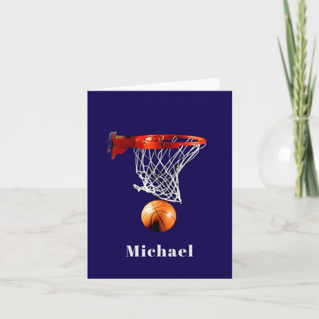 Cartão Basketball Replace with Your Name (Frente)