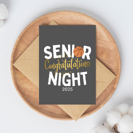 Cartão Basketball Senior Night Congratulations Card