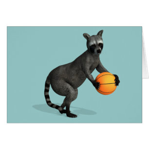 Cartão Basketballer Raccoon
