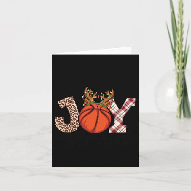 Cartão Basquete Amava Bola de Natal Men Xmas Bas (Frente)