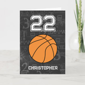 Cartão Basquete Azul Feliz 22º Aniversário