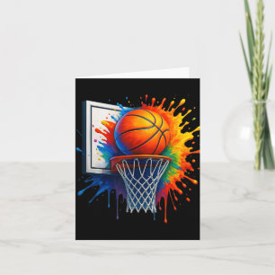 Cartão Basquete Colorido Estilo de Rua com Grafite Dri