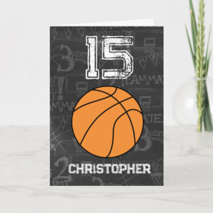 Cartão Basquete de Aniversário Personalizado para 15