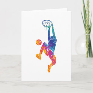 Cartão Basquete de Aquarela
