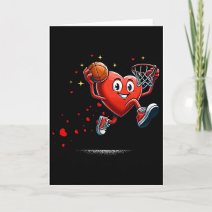Cartão Basquete de Dia dos Namorados com Enterrada de Cor