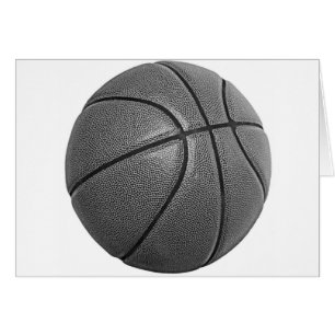 Cartão Basquete em Escala de Cinza