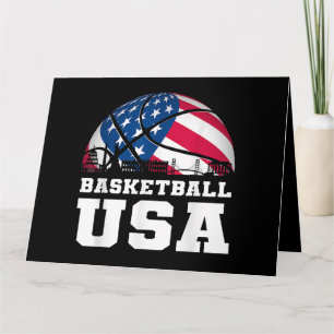 Cartão Basquete EUA dá apoio à Equipe Tshirt USA Flag Dr.