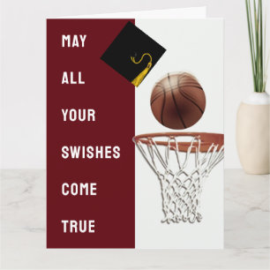 Cartão Basquete Felicita Graduação com Boa Sorte