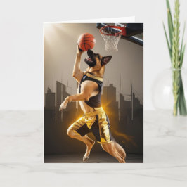 Cartão Basquete german shepherd