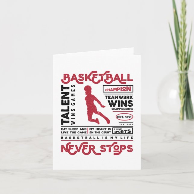 Cartão Basquete Nunca Pára (Frente)