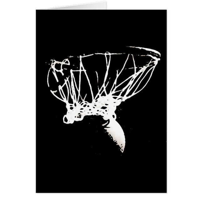 Cartão Basquete Pop de Arte Branca Negro (Frente)