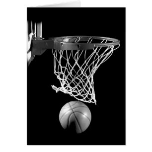 Cartão Basquete preto e branco