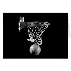 Cartão Basquete preto e branco