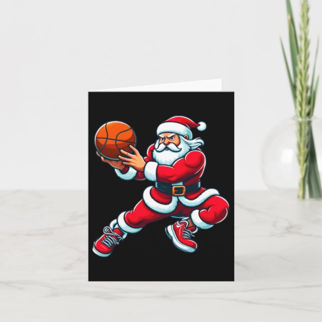 Cartão Basquete Santa Claus (Frente)