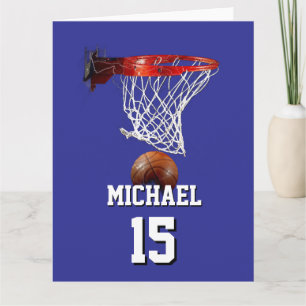 Cartão Basquetebol Adicione seu Nome e Número Pop Art