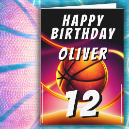 Cartão Basquetebol Bola Esportes Feliz Aniversário 