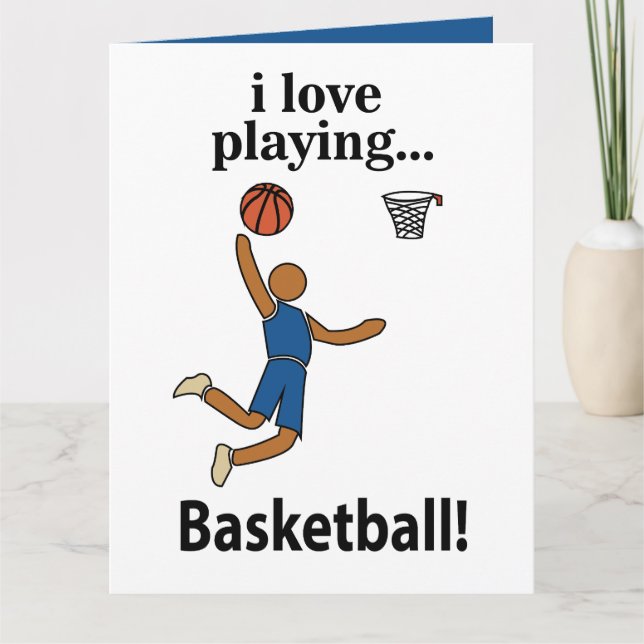 Cartão Basquetebol Eu Amo Jogar Basquetebol (Frente)