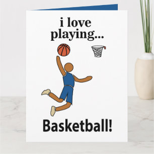 Cartão Basquetebol Eu Amo Jogar Basquetebol