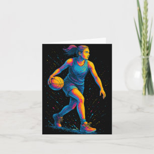 Cartão Basquetebol & Gráfico de Basquetebol _ Mulheres, M