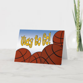 Cartão Basquetebol - maneira de ir! Congrats!