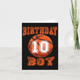Cartão Basquetebol - Menino de Aniversário de 10 Anos 10º