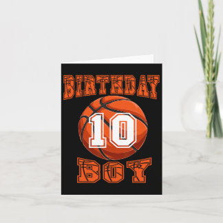 Cartão Basquetebol - Menino de Aniversário de 10 Anos 10º